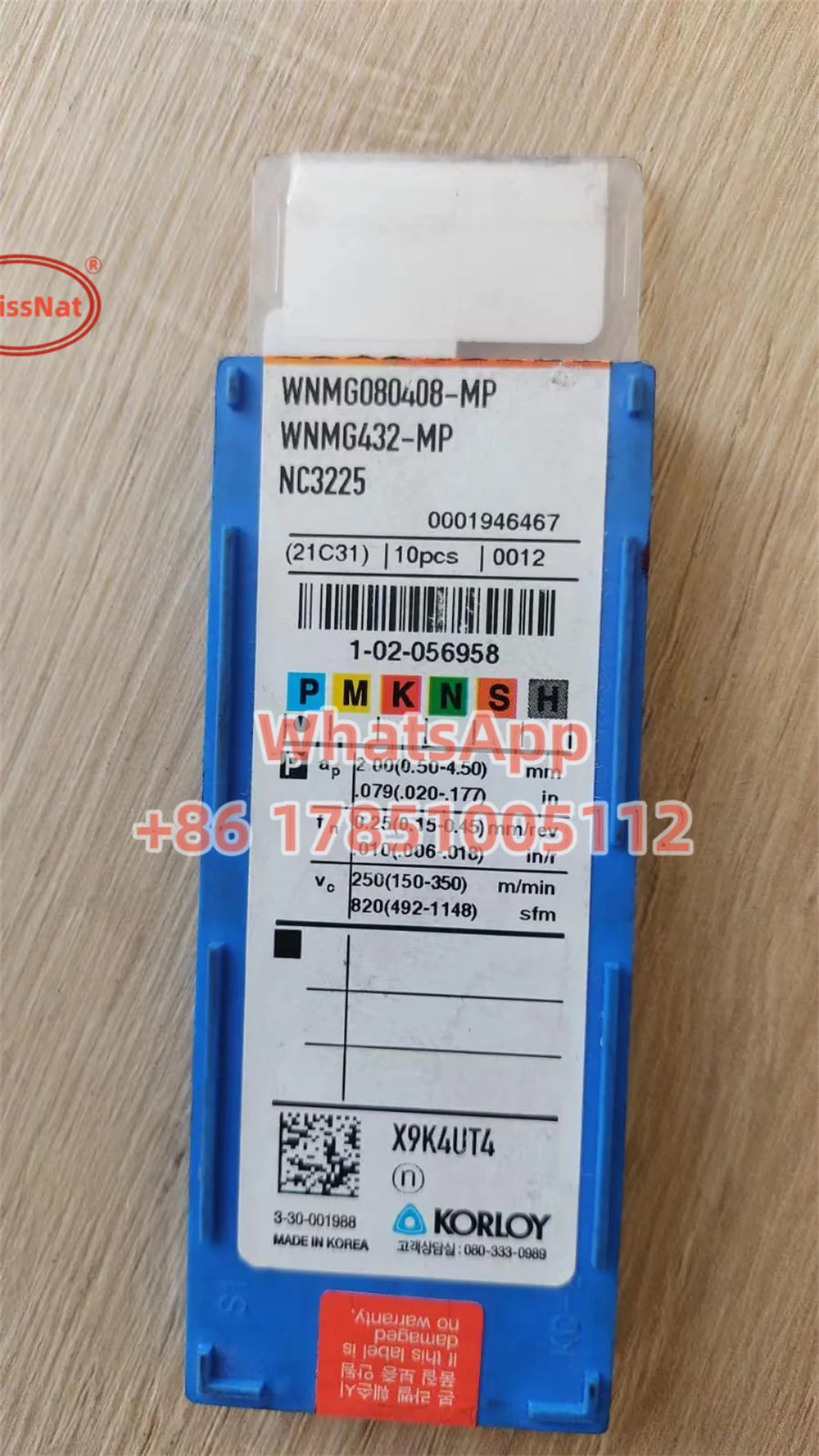 Korloy แทรก wnmg เม็ดมีด NC3225คาร์ไบด์ NC3215 WNMG080408-MP WNMG080412 WNMG080404