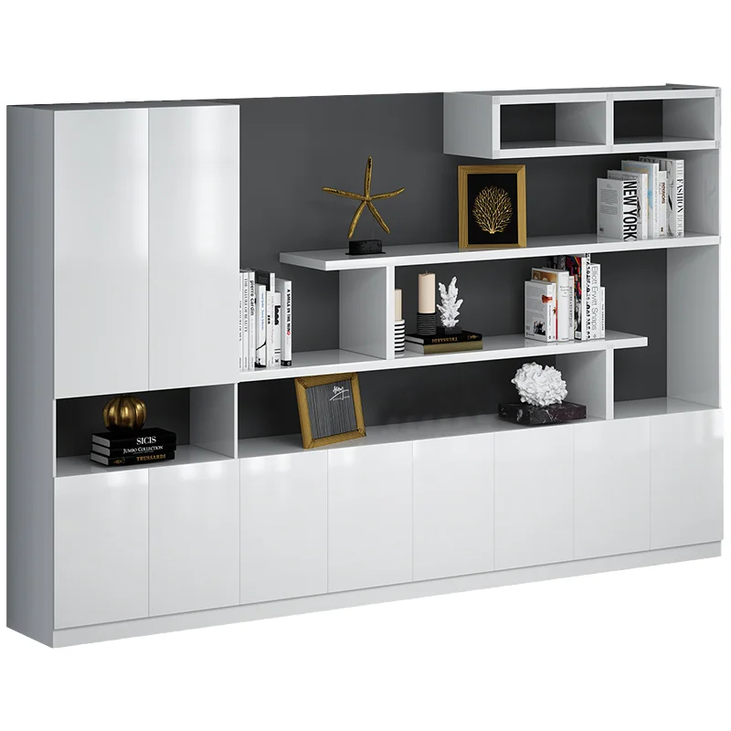 *Modern Simple White Glossy Lacquer File Cabinet Fashionable Office Furniture for General Managers File Cabinet