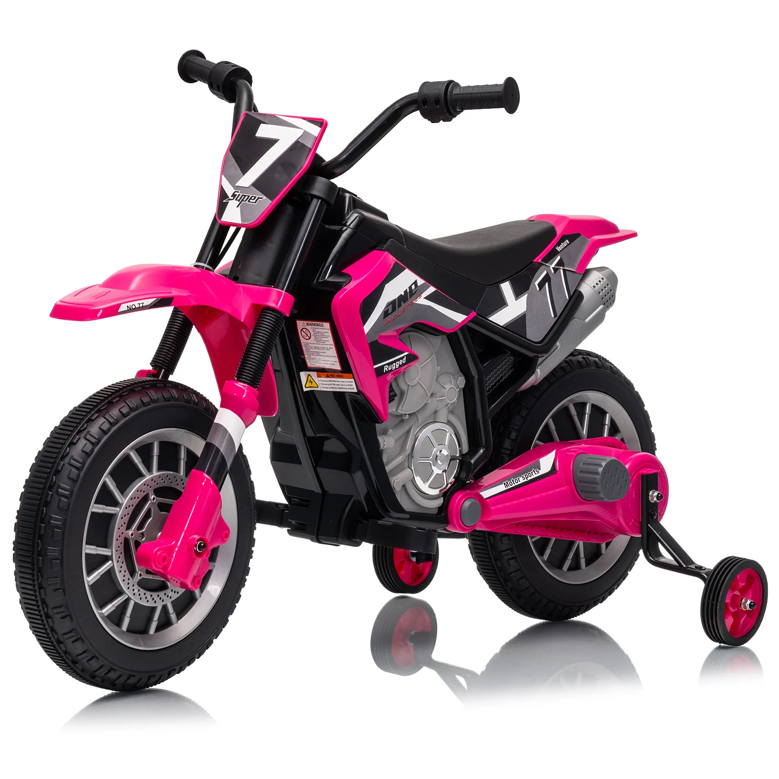 12v crianças motocicleta elétrica bicicleta da sujeira para crianças, passeio a bateria no carro de brinquedo para o presente das crianças, com rodas auxiliares de segurança