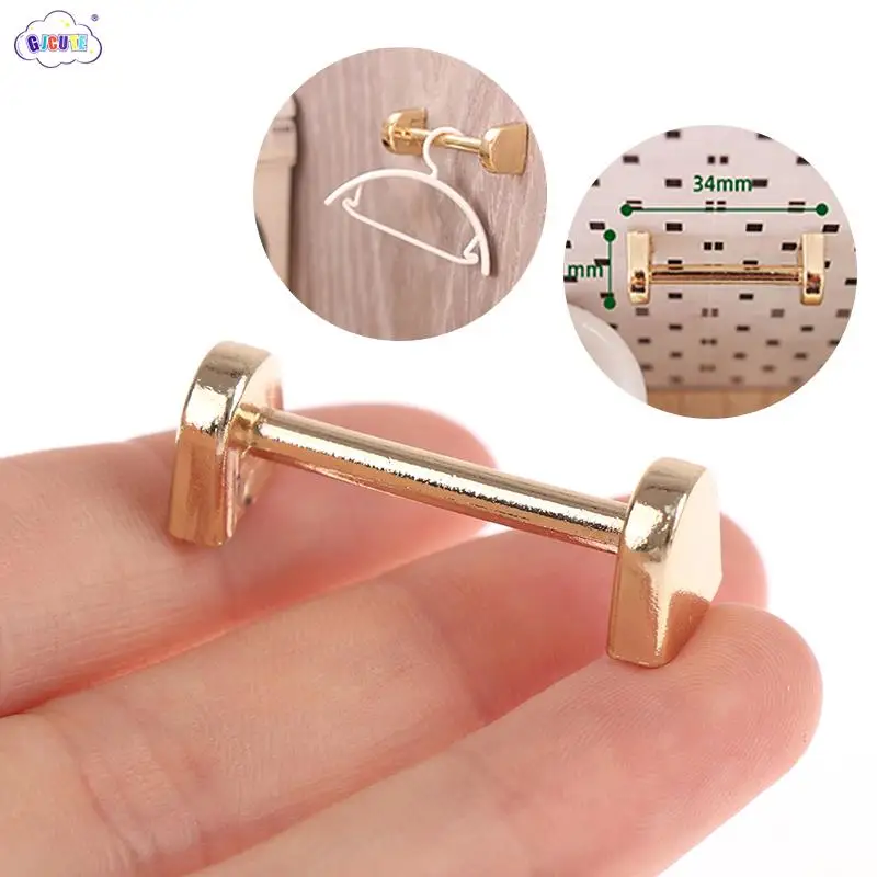 1pcs Dollhouse Miniature Wall Hanger Wall-mounted Pole Storage Rack Bathroom Towel Rack Model Furniture Accessor Toy