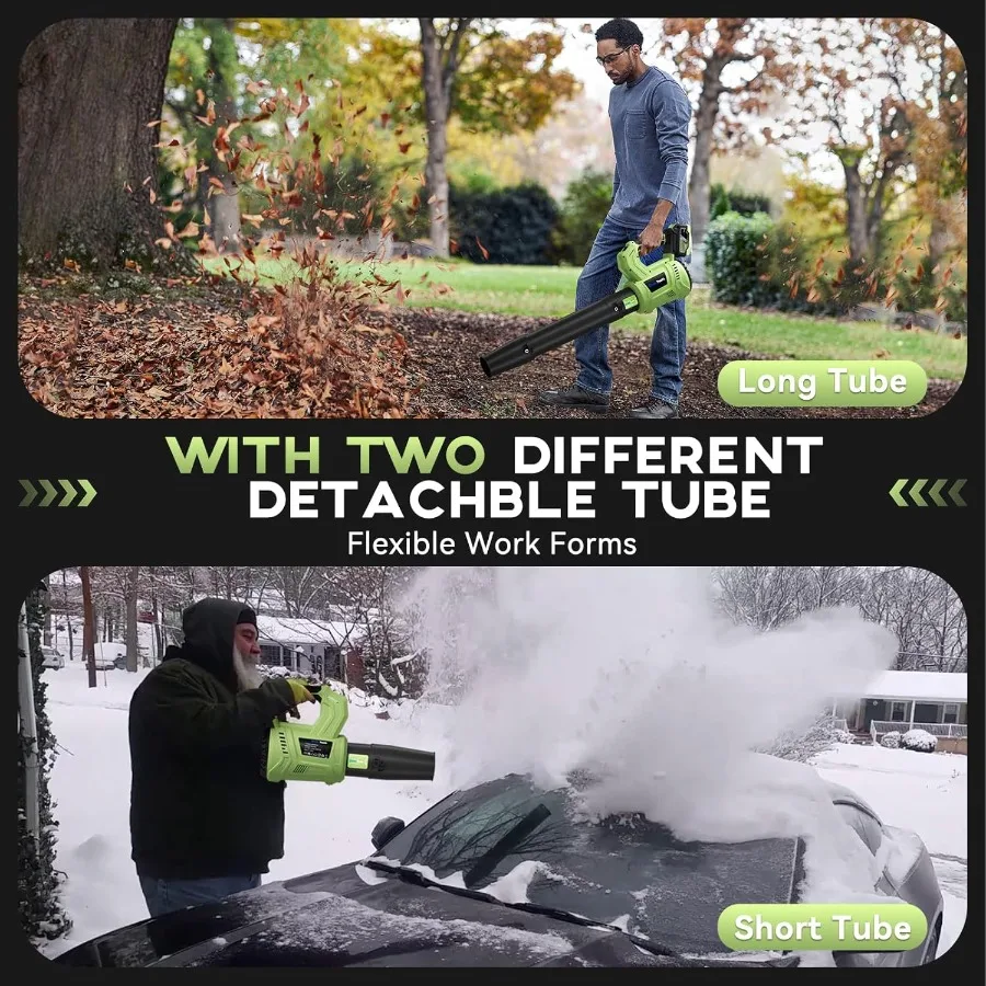 Cordless Leaf Blower for Lawn and Yard Maintenance: 650 CFM 150 MPH with 2 x 4.0Ah Batteries and Fast Charger 2Speed Settings f