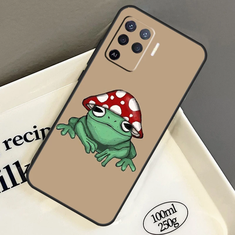 Hippie Mushroom Frog shrooms Case For OPPO A16 A76 A96 A54 A74 A94 A54s A57s A53 A31 A5 A9 A52 A72 A15 A17 A77 Coque