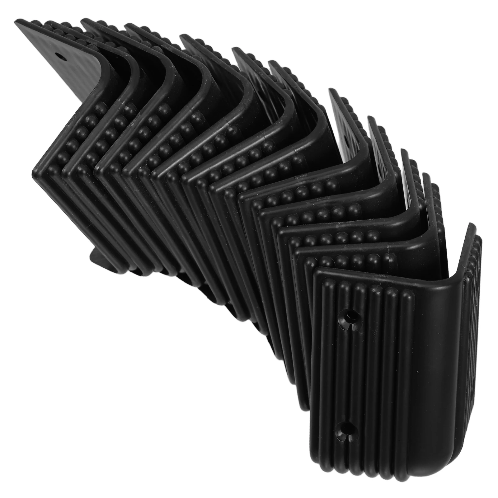 

12 pcs Plastic Corner Protectors Durable Thickened Speaker Edge Guards Black Triangle Covers For Home Studio Desks Furniture