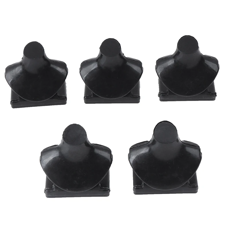 Soporte de collar negro en miniatura para casa de muñecas, soporte de joyería, accesorios de juguete, 5 uds.
