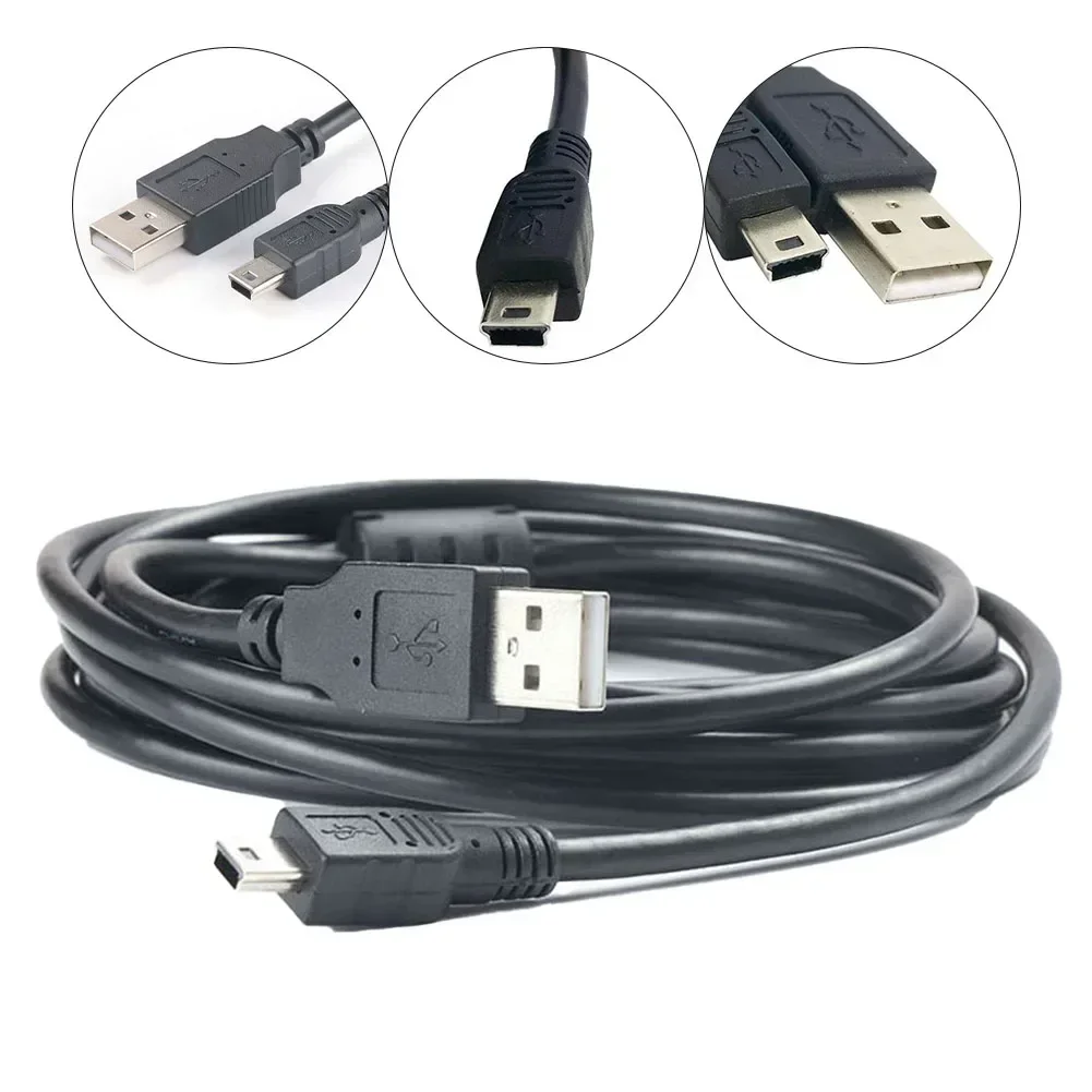 

Mini USB Data Cable T-type Port USB Male Data Sync Charger Cable 0.5M Black Quick Installation Practical Professional Parts