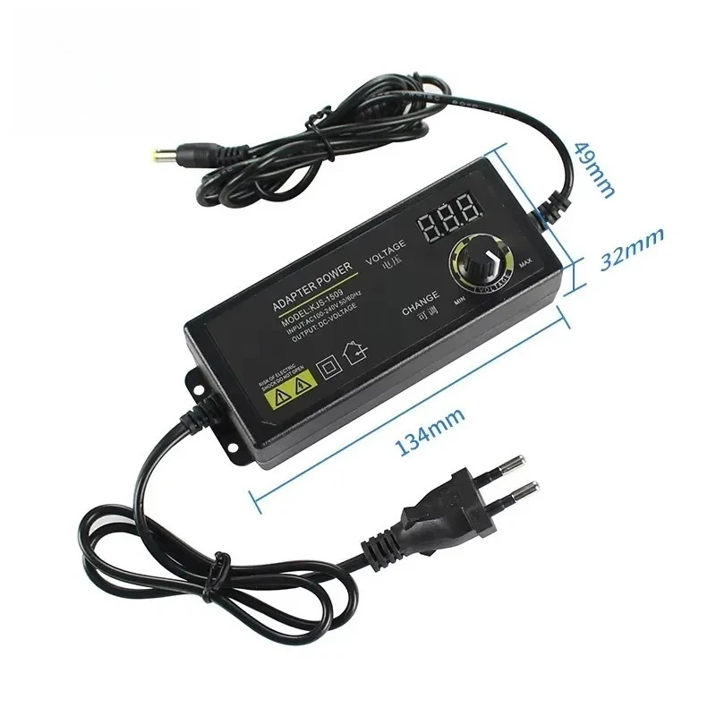 3-36V 60W Power Switching Adapter EU/US Adjustable Power Supply Adapter with LED Display Screen Universal Adapters