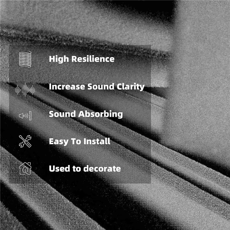 

ABJM-24 Pcs Self-Adhesive Acoustic Foam Panels,12 X 12 X 2 Inches Sound Absorbing Foam,Recording Studio Sound Proof Foam Grey