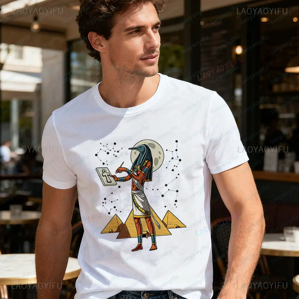 

Egyptian Mythology God Thoth T-Shirt Egyptian Pyramids Tee Ancient Egypt Shirt Egyptian Men Women Tops Tourist Souvenir Clothing