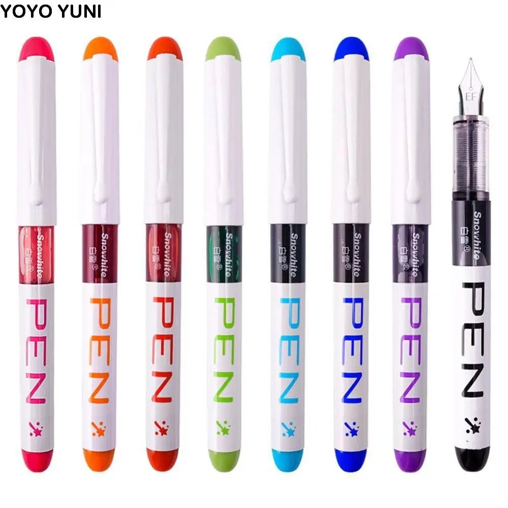 

Fashion Large Capacity Fountain Pen EF Nib Quick-Drying Writing Ink Pens Stationery 0.38mm Straight Liquid Pen Student Children