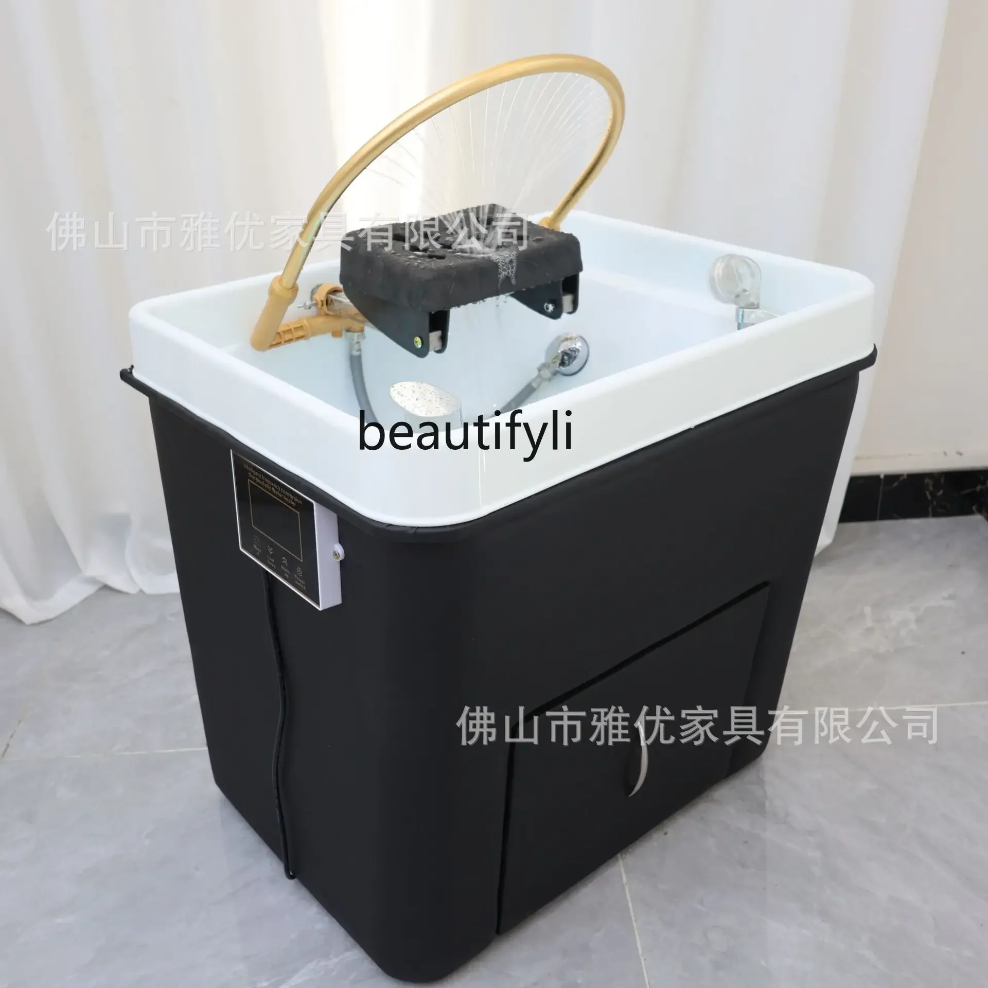 Head Therapy Bed for Beauty Salon  Head Therapy Instrument Water Circulation Fumigation Water-Free Mobile Shampoo Basin