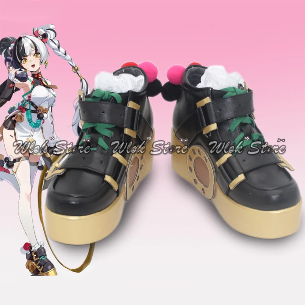 Juego Zenless Zone Zero Dialyn, zapatos de Cosplay personalizados para hombres y mujeres, zapatos de plataforma dorados, zapatos de juego de rol para fiesta de Halloween y Carnaval