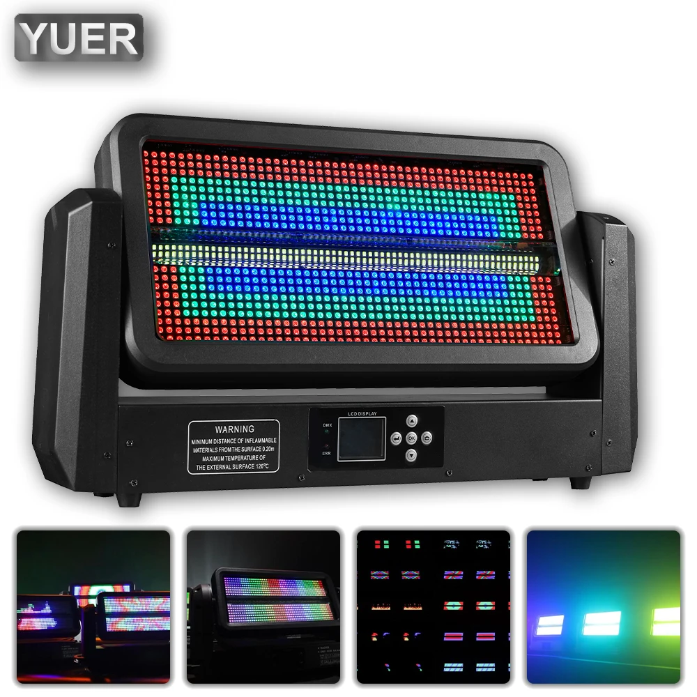 

YUER LED 300W RGB Strobe Moving Head Light Flash Wall Wash Horse Racing Stage Lamp DMX512 For DJ Wedding Club Bar Stage Effects