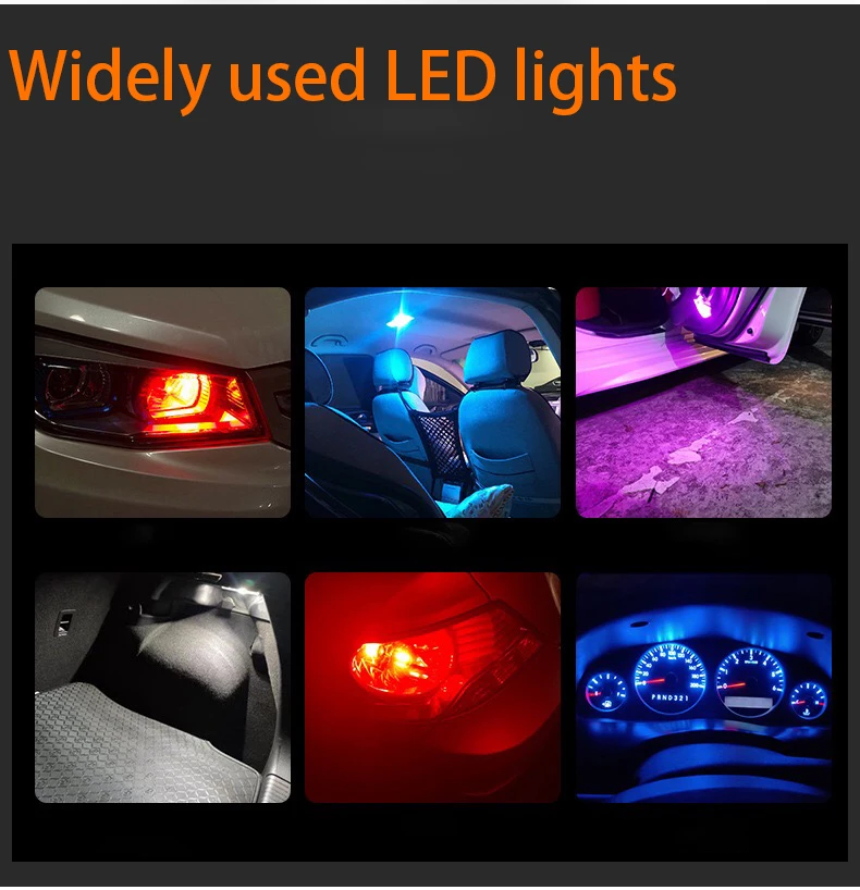 10X LED Signal Light 5W5 LED Bulb T10 12V COB Glass 6000K Auto Clearance Wedge Side Reverse No Error Lamps Interior Dome Lights