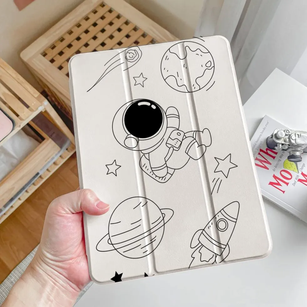 For iPad Pro 11 2024 M4 For iPad 10 9 11th A16 Air 13 pro 12.9 456th with Pen Holder For iPad Air 4/5 with print design