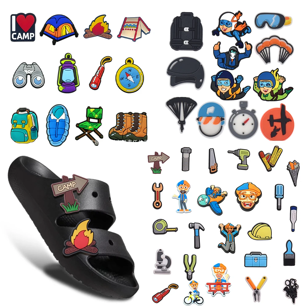 

MINISO Extreme Sports Parachute Tool Fall A/W Shoe Charms Mix DIY Craft Kit for Handicraft Artisan hobbies Kids X-mas Gifts