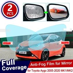 for Toyota Aygo 2005~2020 MK1 MK2 Full Cover Anti Fog Film Rearview Mirror Rainproof Clear Anti-fog Films Car Accessories 2018