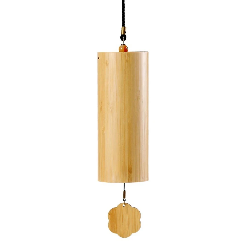 Hluru Bamboo Windchime Furin Wind Chime 8 Notes Rod Chord Crafted Bell for Outdoor Garden Decor Patio Home Zen Decoration