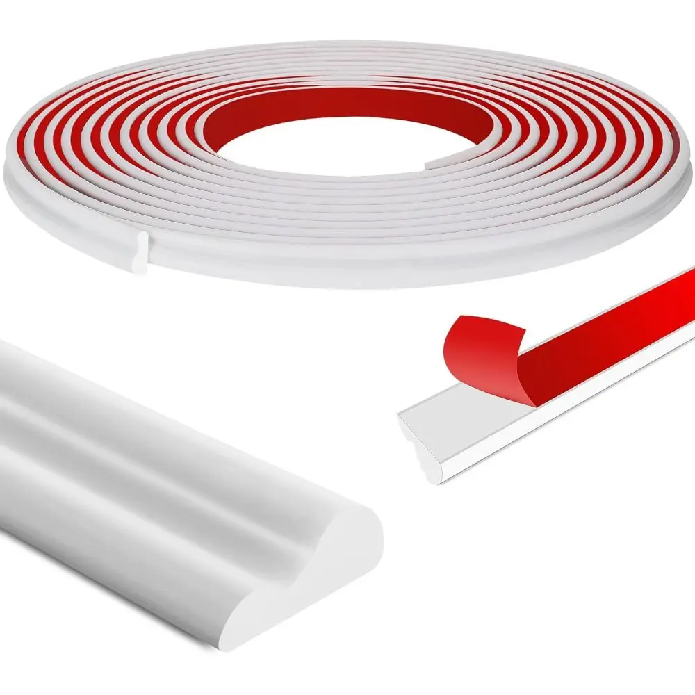 Self-Adhesive Wall Decoration Molding Trim 3D TPE Chair Rail Panel Molding DIY Universal Wall Protector Cabinet Border