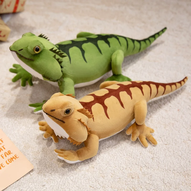 42/54 cm Kawaii Langer, weicher, bärtiger Drache, Plüschtier, echtes Reptil, Eidechse, Stofftier, niedliche Raumdekoration, Geschenk für Jungen und Mädchen