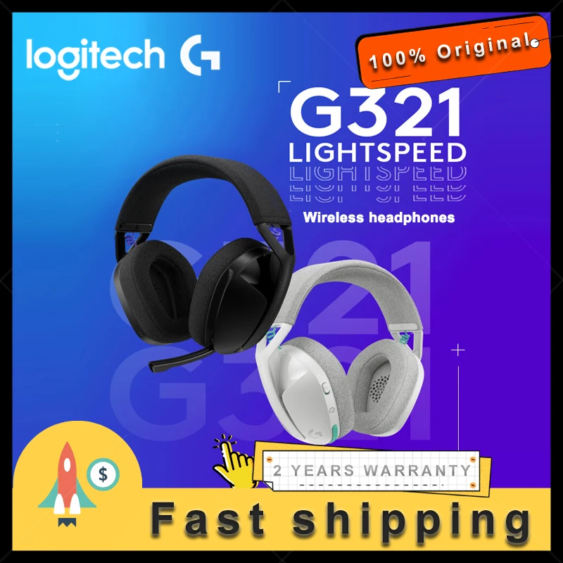 Беспроводная игровая Bluetooth-гарнитура Logitech G321 Lightspeed, динамический комфорт и подходит, микрофон со стрелой 16 кГц, аккумулятор 20 часов, ПК, PS4,