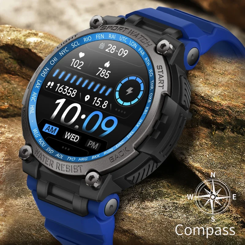 

Three proof outdoor sports smartwatch compass health exercise monitoring multi sport 1.53-inch watch