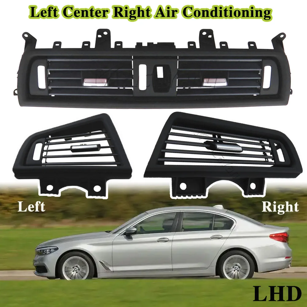 Substituição automática AC Air Vent Dash, elementos de grelha do console pessoal, substituição automática do carro, instalação fácil, BMW F10 F18 Série 5 11-17 LHD