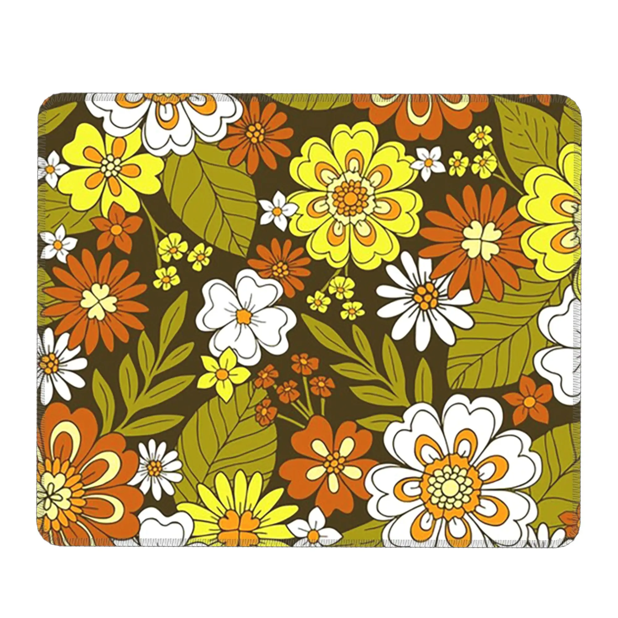 Retro Spring Floral Pattern Mouse Pad Computer Keyboard Mouse Mat Gaming PC Laptop Desk Mat Office Table Mats