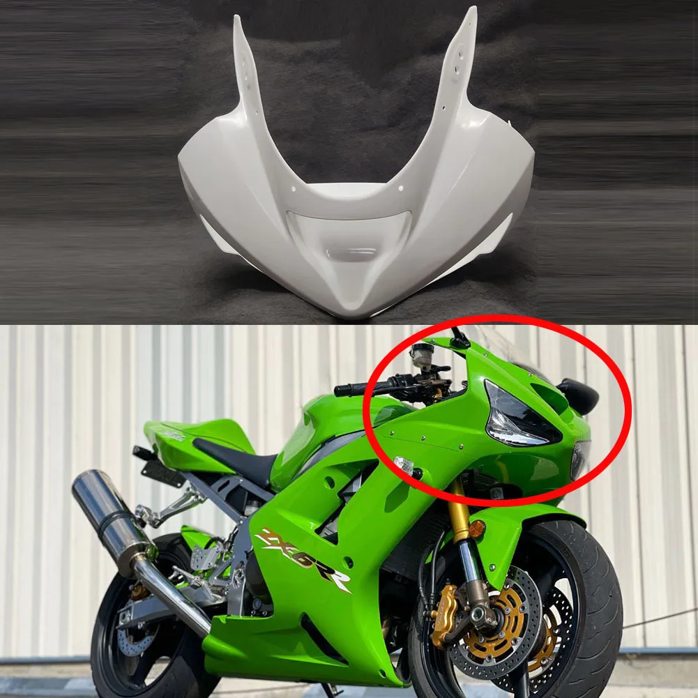 

Unpainted Upper Front Cowl Nose Fairing For Kawasaki Ninja ZX6R 636 2003-2004