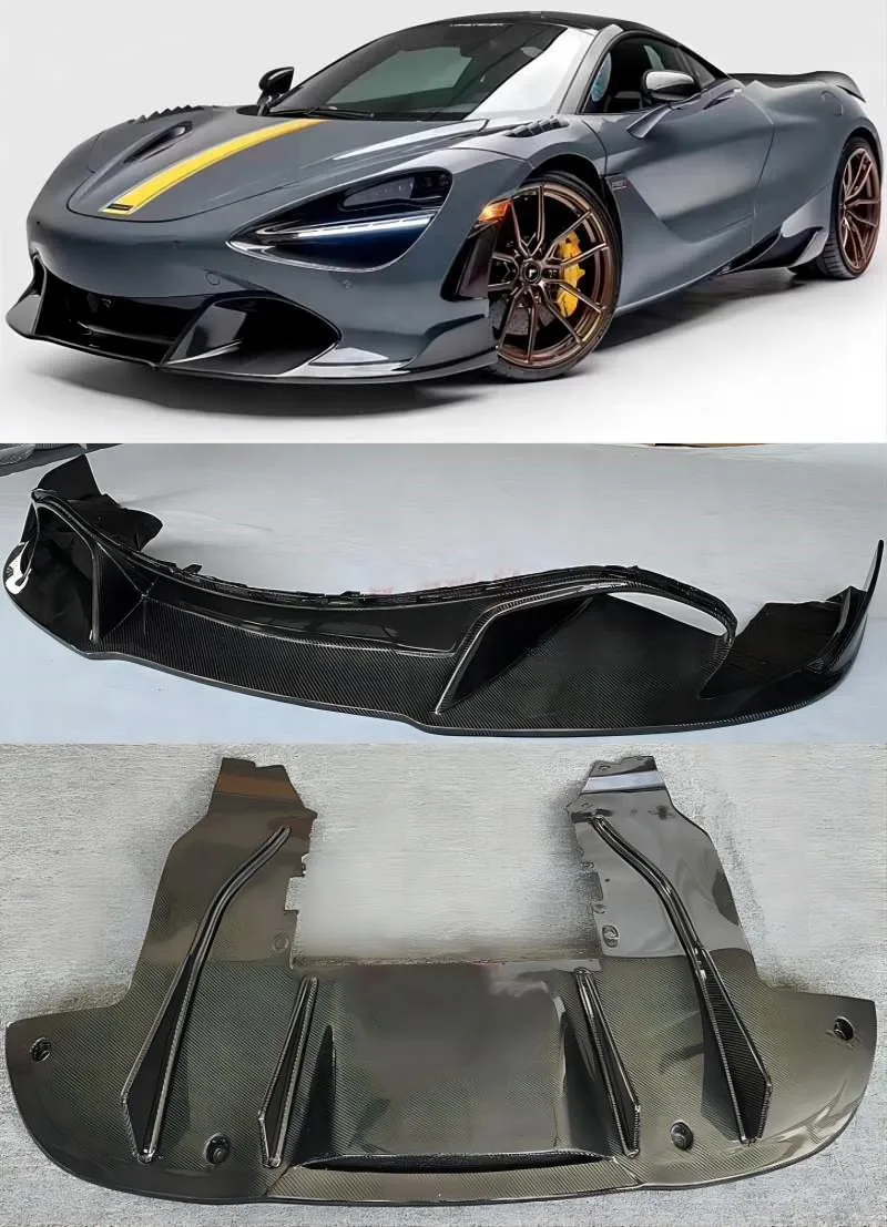 

For McLaren 720S 2017-2021 REAL Carbon Fiber Front Lip Rear Diffuser Body Kit Side Skirt Trunk Wing Spoiler Refits V-Style