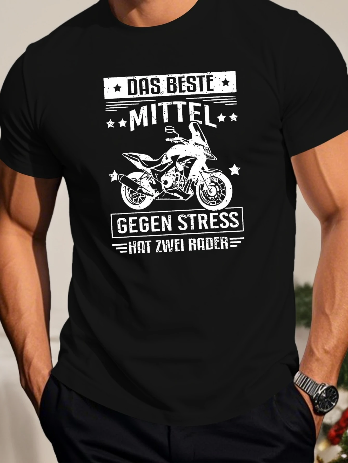 Lustiges Herren-T-Shirt mit deutschem Motorrad-Spruch - The Best Nothing (Das Beste Nichts) Biker-Humor-Design mit deutschem Text & Motorrad-Motiv