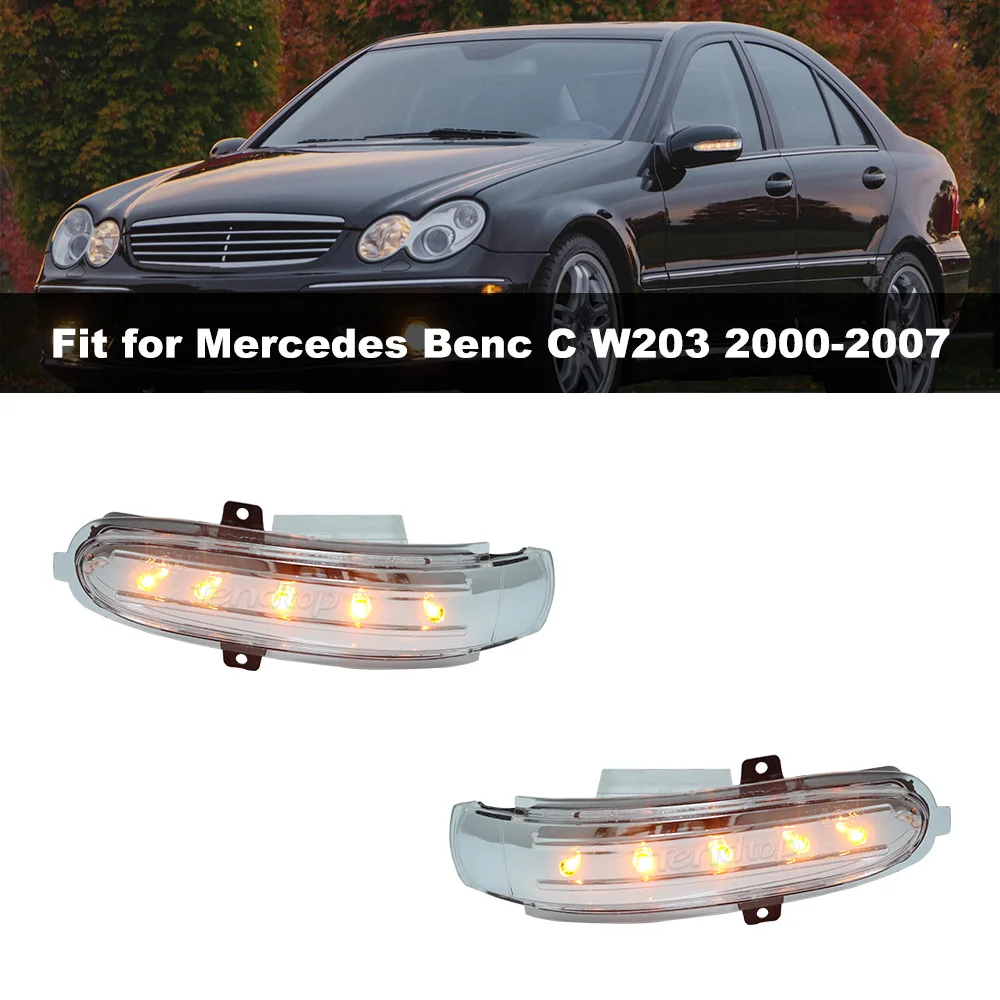 Car LED Mirror Turn Signal Indicator Side Marker Lamp Lights For Mercedes Benz C Class W203 S203 CL203 C30 C32 C55