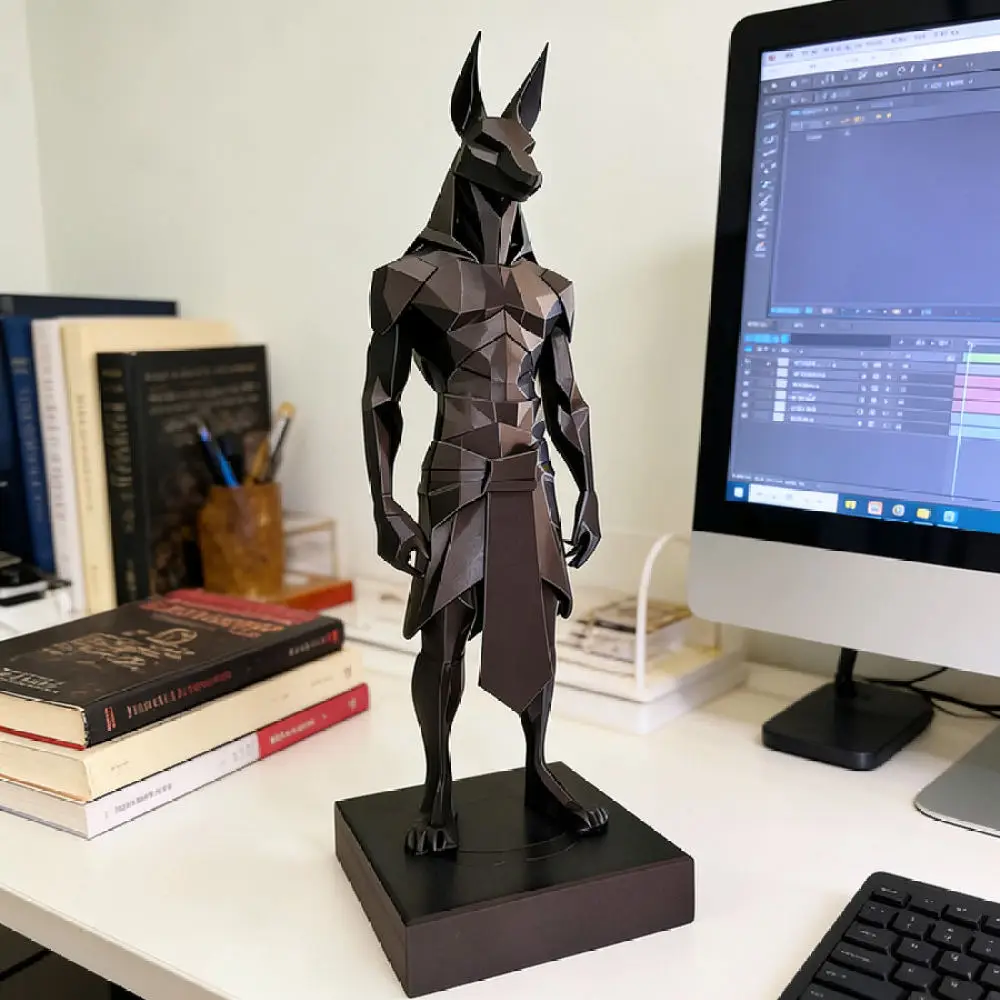 Decorative Anubis Statue Egyptian Myth Figurine Resin 3D Printed Sculpture Modern Art Home Ornament For Room Decor Gift