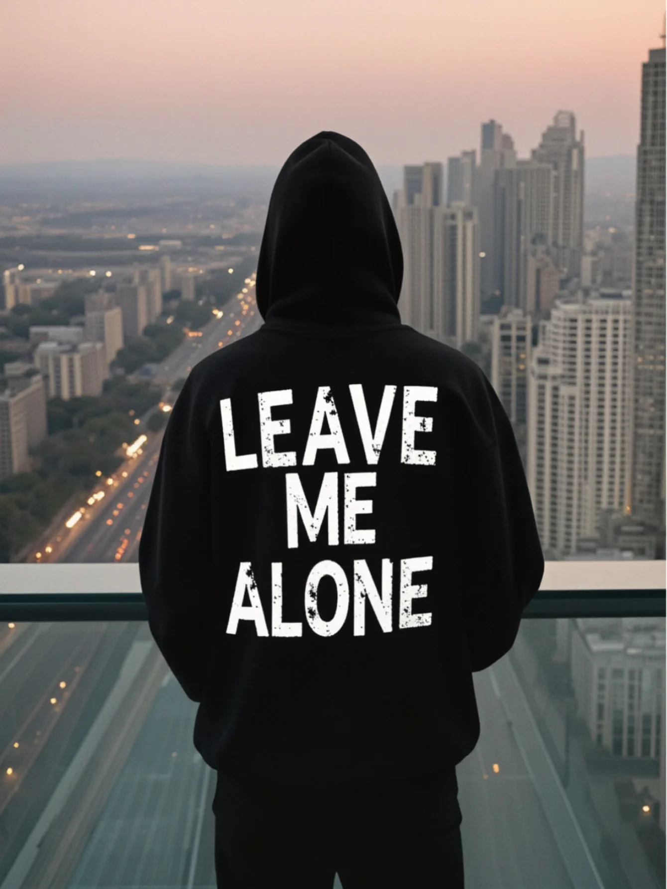 Men's Hoodie Printed with The Words 