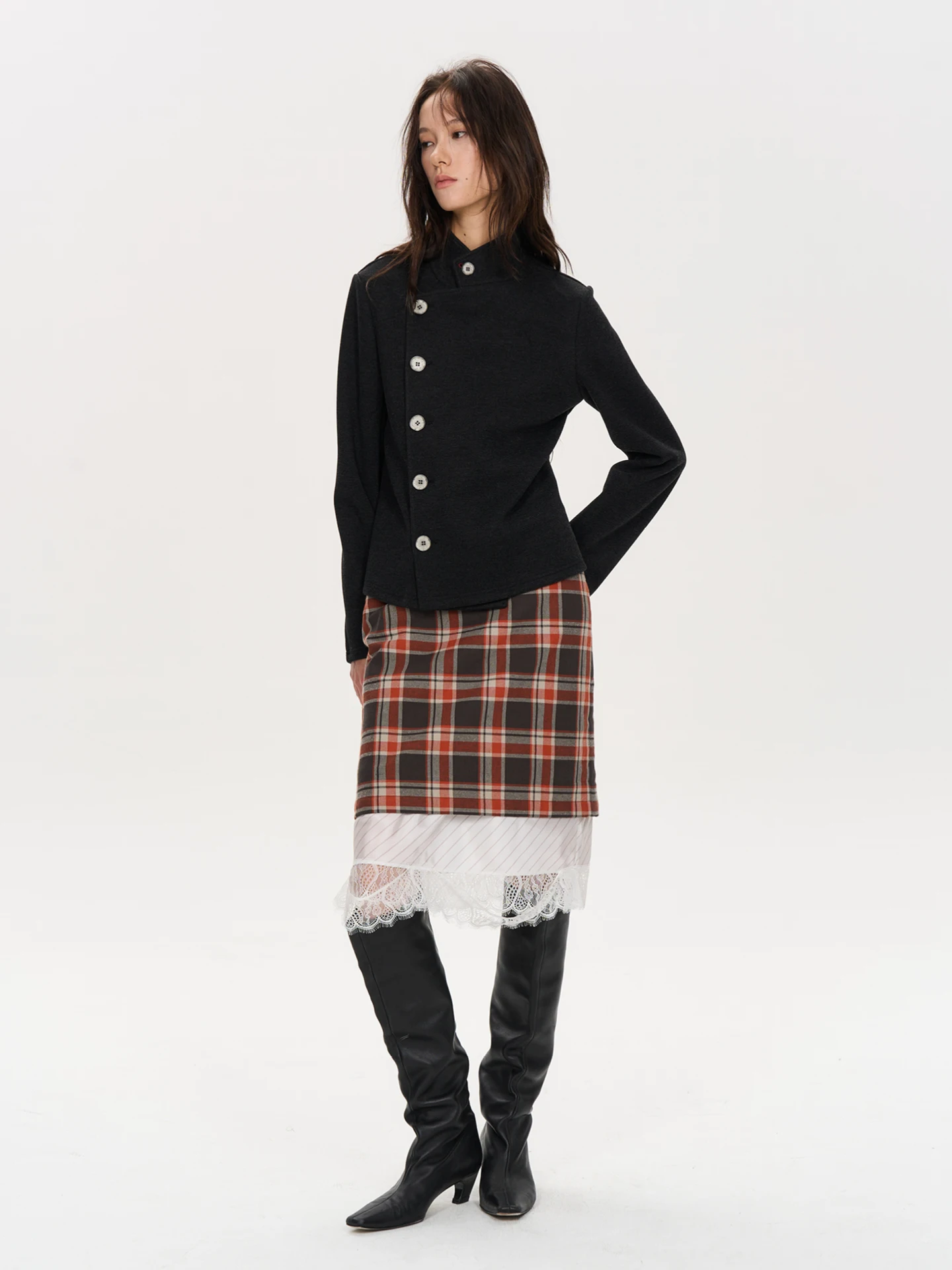 

Женская винтажная куртка TakeCare с воротником-стойкой, из двухслойной ткани, приталенного кроя, в стиле ретро, на пуговицах, модная верхняя одежда для осеннего сезона