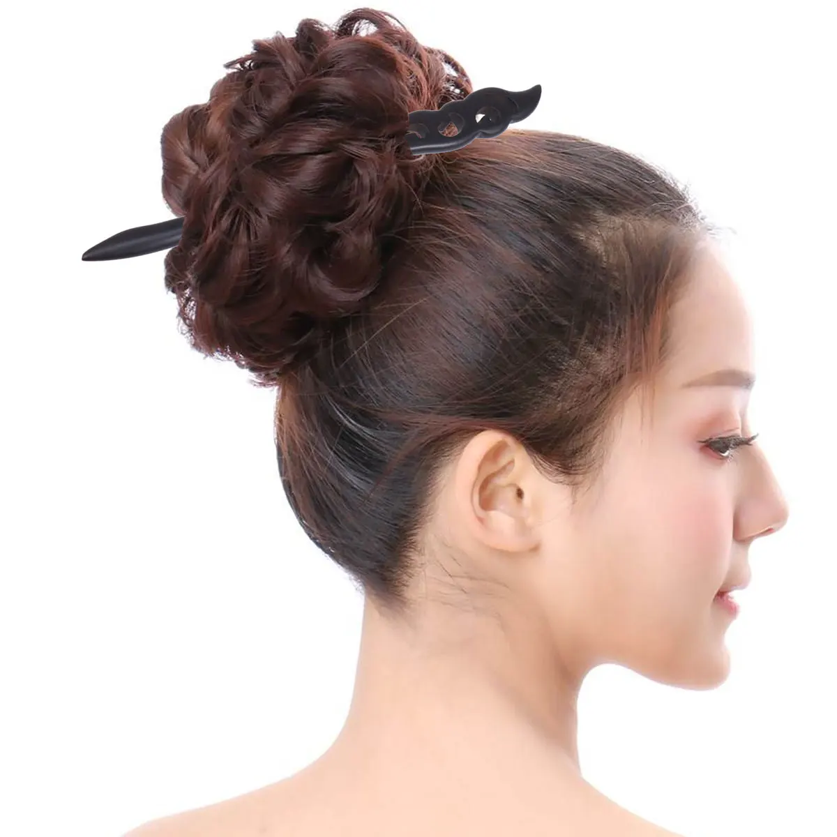 

2pcs Retro Wooden Hairpin Black Sandalwood Lightweight Durable Handmade Ethnic Style Vintage Hair Clasp For Women Girls Hair