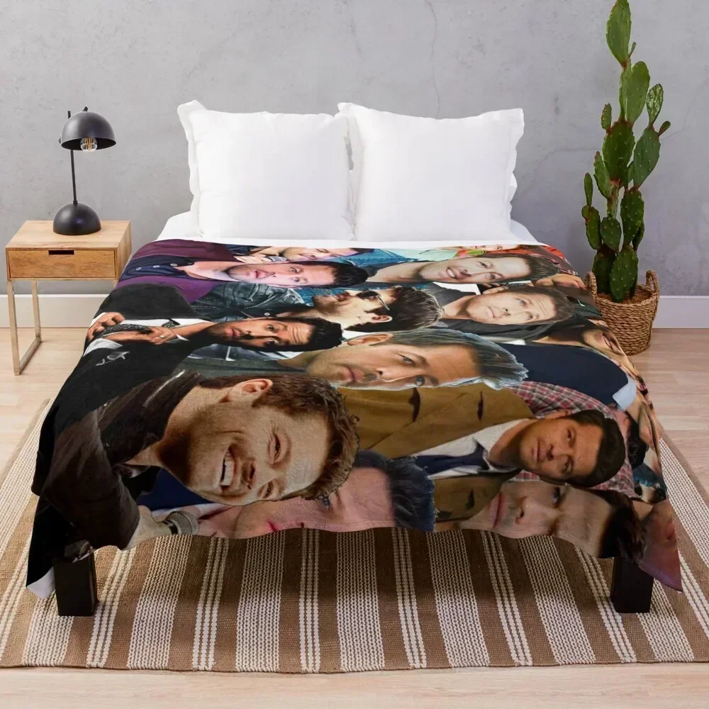 

Misha Collins Photo Collage Throw Blanket Flannel Fashion Sofas Multi-Purpose cosplay anime Blankets