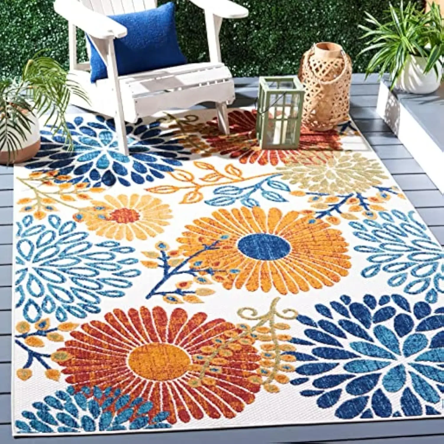 

VIKAMA Summer Outdoor Carpet, Anti-slip Patio Washable Floor Mat, Large Grassland Camping Carpet, Foldable Portable Carpet