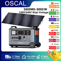 OSCAL Blackview 120V/240V Dual Voltage output Power Station 6000W LiFePO4 Battery 3600Wh Portable Generator with400W Solar Panel