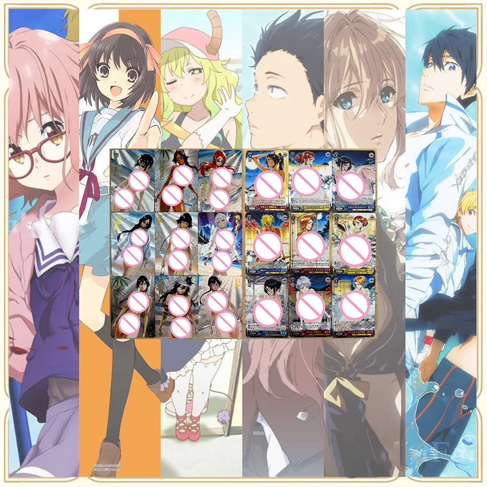 Anime Goddess Story  DIY ACG Kuchiki Rukia Inoue Orihime Yoruichi Advanced Sparkling Collectible Card Christmas Birthday Gift