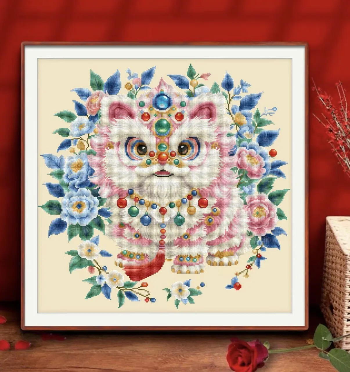 

9ct 75x75 см танц льва вышивка DIY печатный набор нитки для вышивки крестом наборы для рукоделия домашний декор поделки с иглами