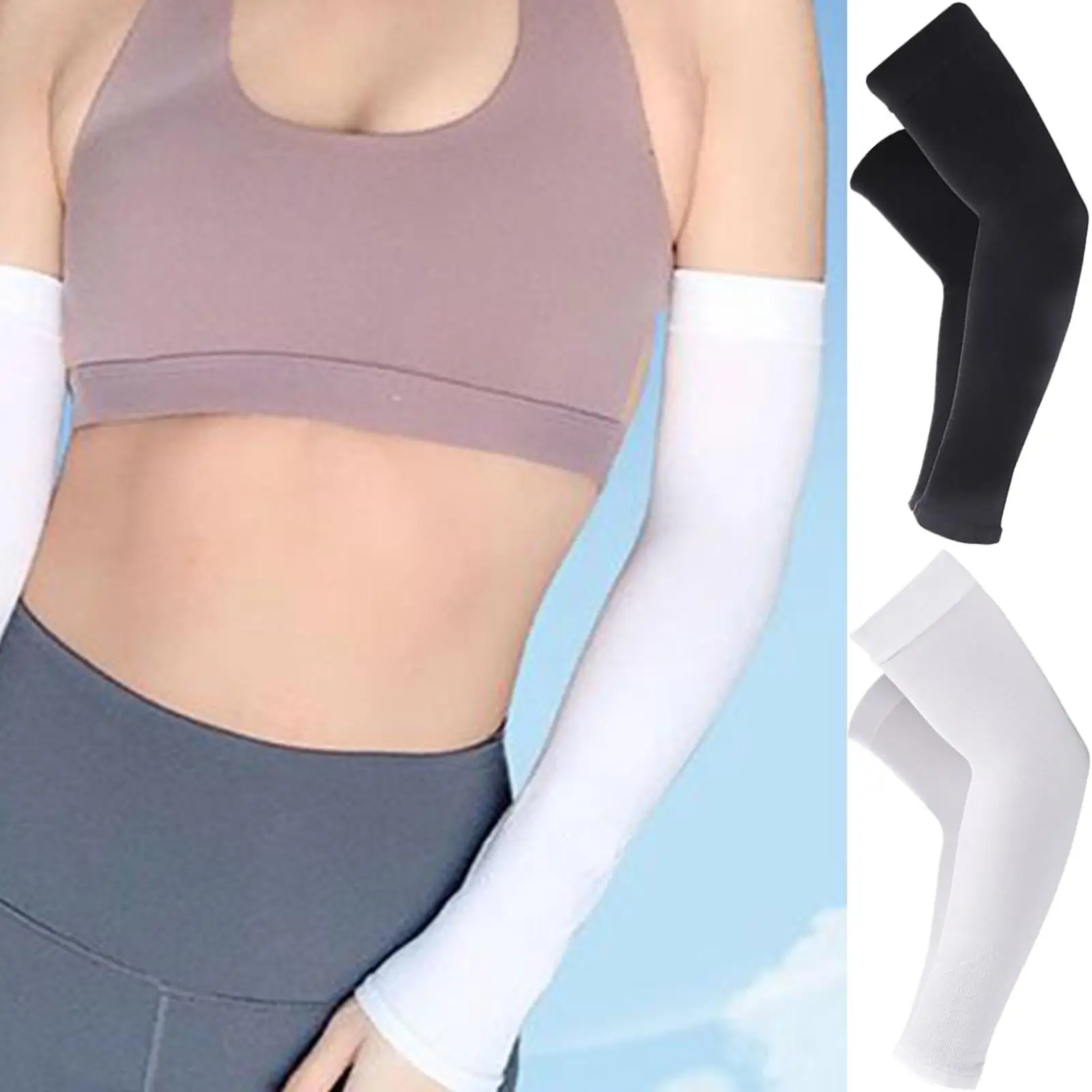 Kühlende Sonnenschutz-Armstulpen, bequeme kühlende Unterarmabdeckung für Frauen, hautfreundlicher, leichter Sonnenschutz-Arm