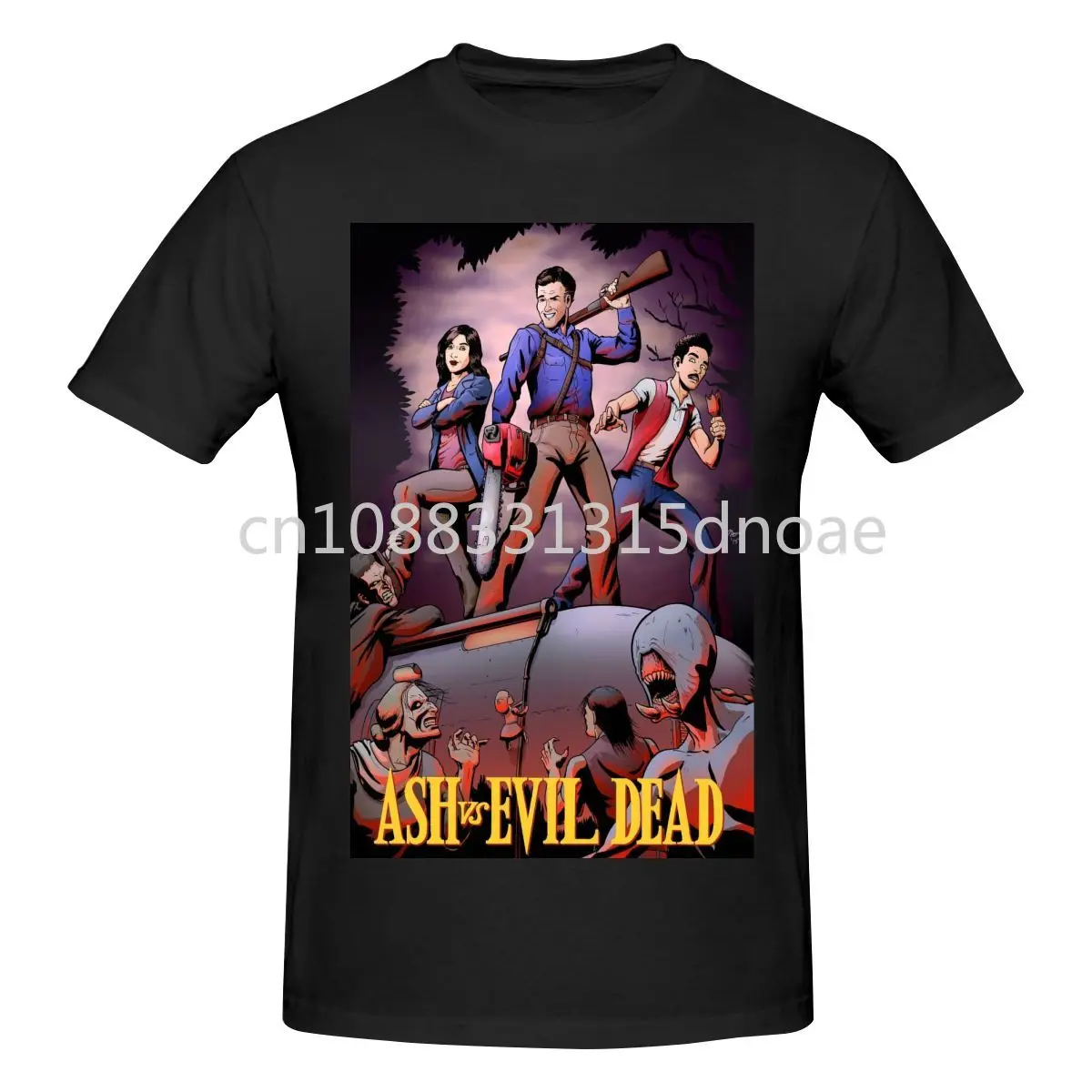 

Ash Vs Evil Dead Film T-shirt Men Print Round Neck T-shirt Summer Fashion Short Sleeve Cotton T Shirt