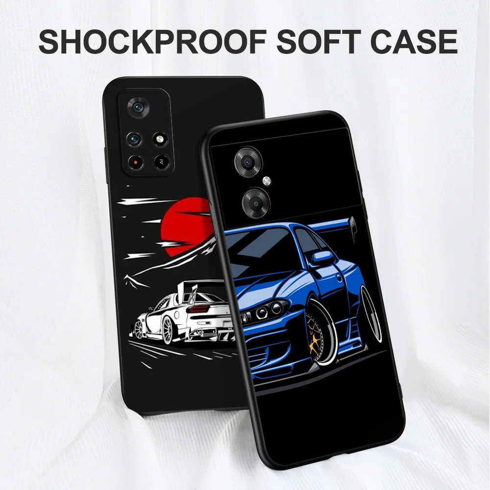 Black Tpu Case For Xiaomi POCO C30 C30S C63 F5 PRO M4 5G M5 M5S 4G redmi K70 A2 A1 PLUS phone cover JDM Car image 5