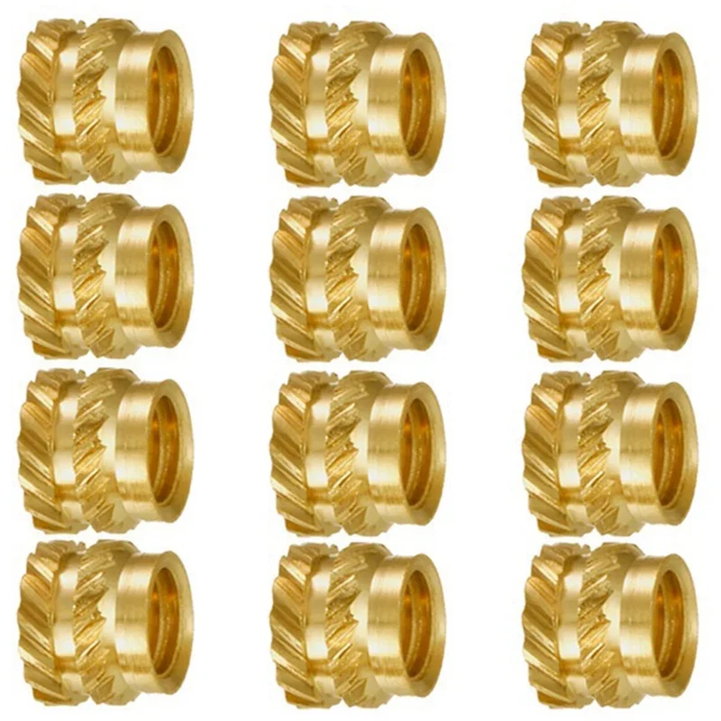 100Pcs M3 Thread Knurled Brass Threaded Heat Set Heat Resistant Insert Embedment Nut,M3X5X4,For 3D Printer Voron 2.4 Etc