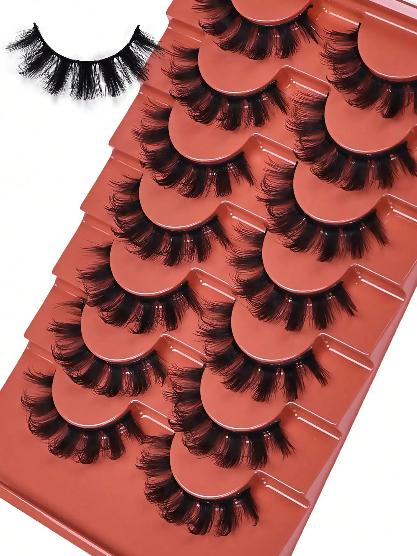 7 Paar Flauschige Falsche Wimpern Volle Wispy Wimpern 8D Volumen Lockige Künstliche Wimpern Multipack – Detail 3
