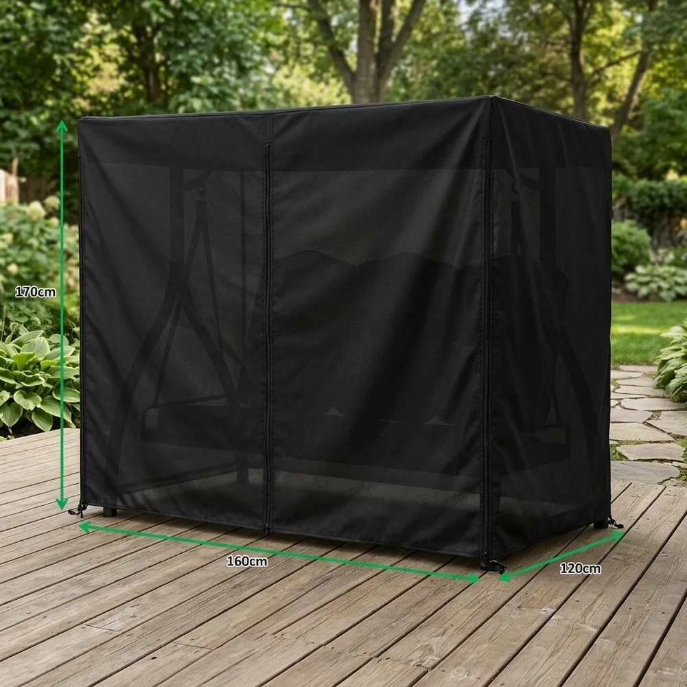 For Patio Swing Cover Waterproof and Wind Resistant with Adjustable Straps and Zipper Closure Made from 420D Oxford Material