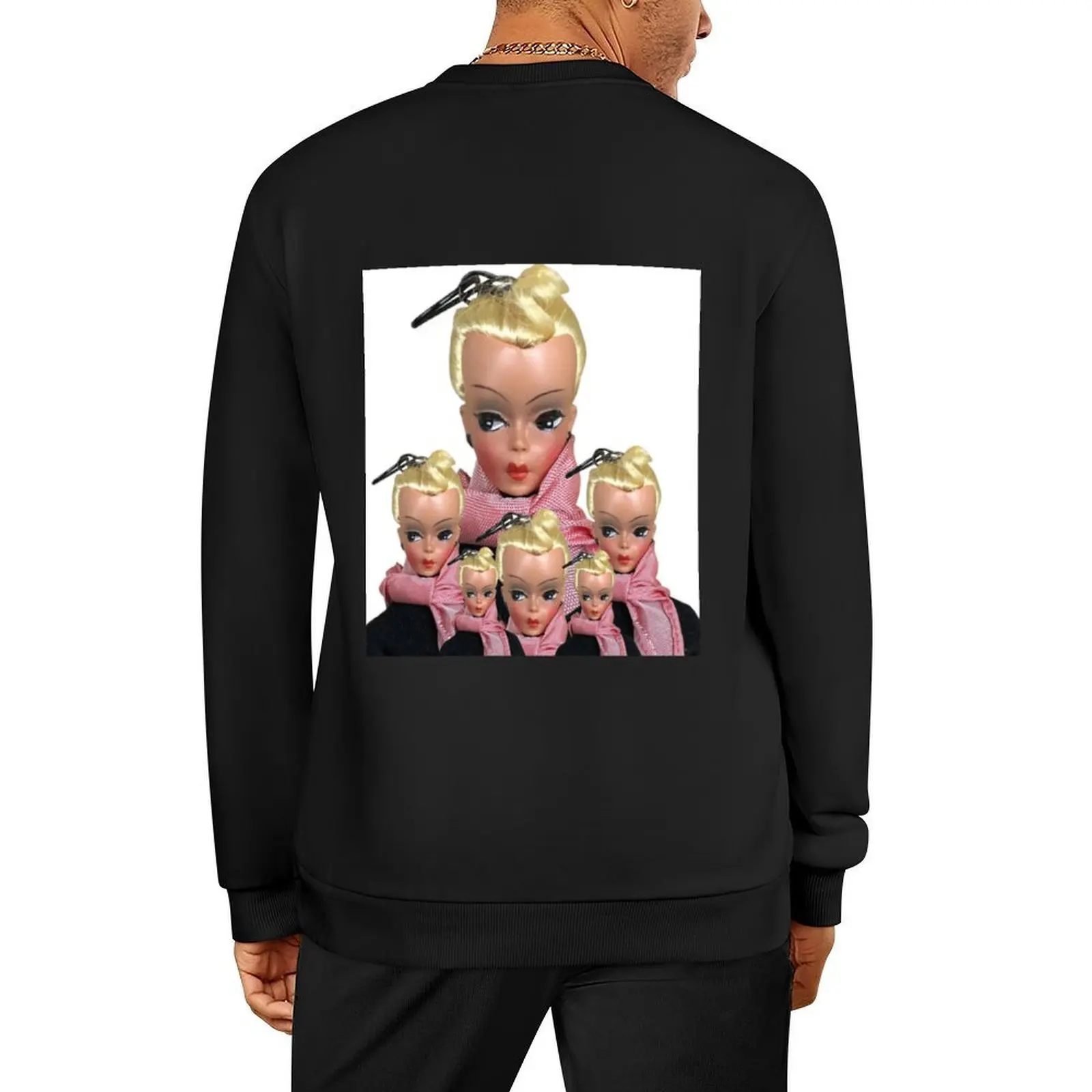 

vintage doll valley kitsch retro print mask Pullover men's sweat-shirt anime clothes tracksuits mens clothes sweatshirt for men