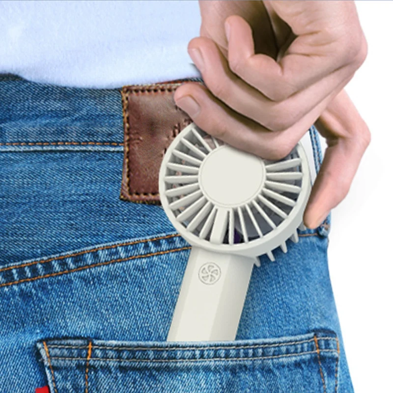 Creative Handheld Portable Mini Fan Charging Dual Motor Fan Blade USB Outdoor Student Fan-ABUA