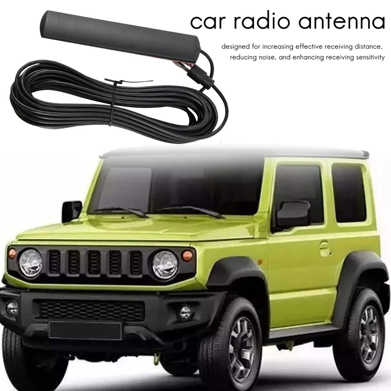 ANT-309 Car Radio Antenna - Universal Car FM Radio Antenna Patch Black Radio Antenna Amplifier Aerial Windscreen Mount 85-112MHZ