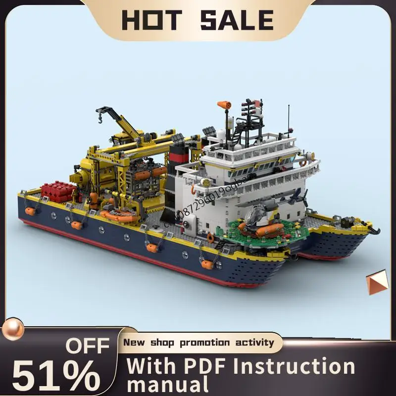 

New 8200Pcs Moc Catamaran Research Vessel Ship City Port Modular Model Diy Technology Diy Creative Ideas Toy Gift Building Block